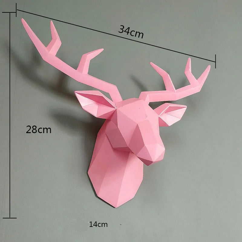 Globally Sourced Products Presents Modern 3D Deer Head Wall Sculpture